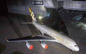 Etihad Airways unveils new livery on first A380 aircraft