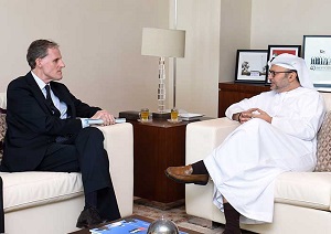Gargash receives French Foreign Ministry official