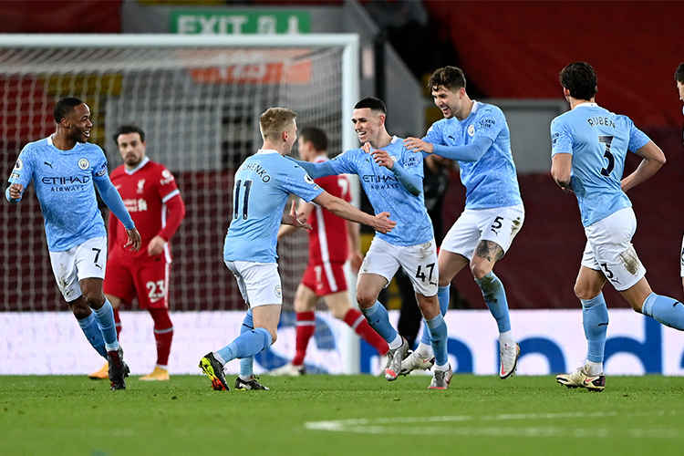 Man.City thrash Liverpool to end 18-year Anfield jinx