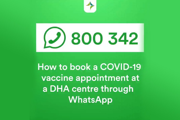 Book an appointment for COVID-19 vaccine through WhatsApp in Dubai