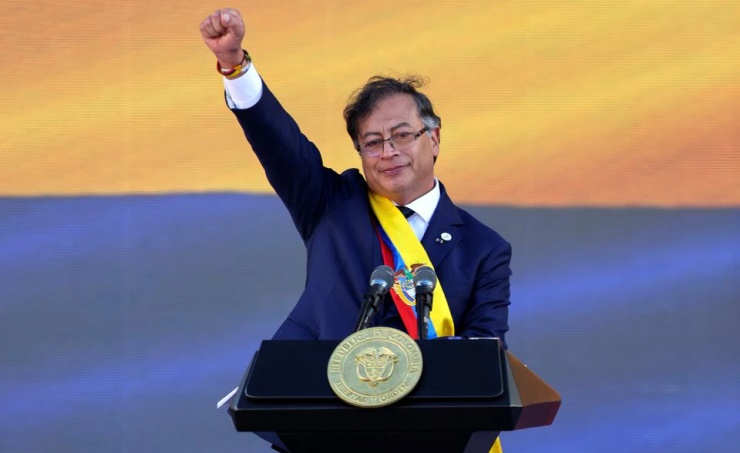 Former rebel Petro takes office in Colombia promising peace and equality