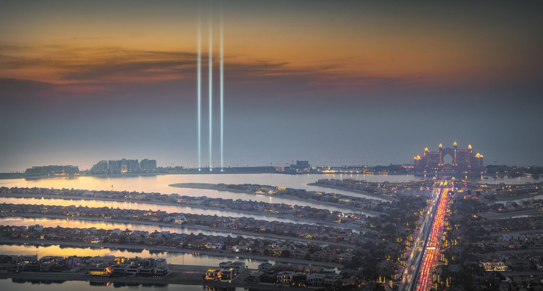 OMNIYAT celebrates the ground-breaking of ORLA, Dorchester Collection, Dubai, with a spectacular light illumination across the Palm Jumeirah sky