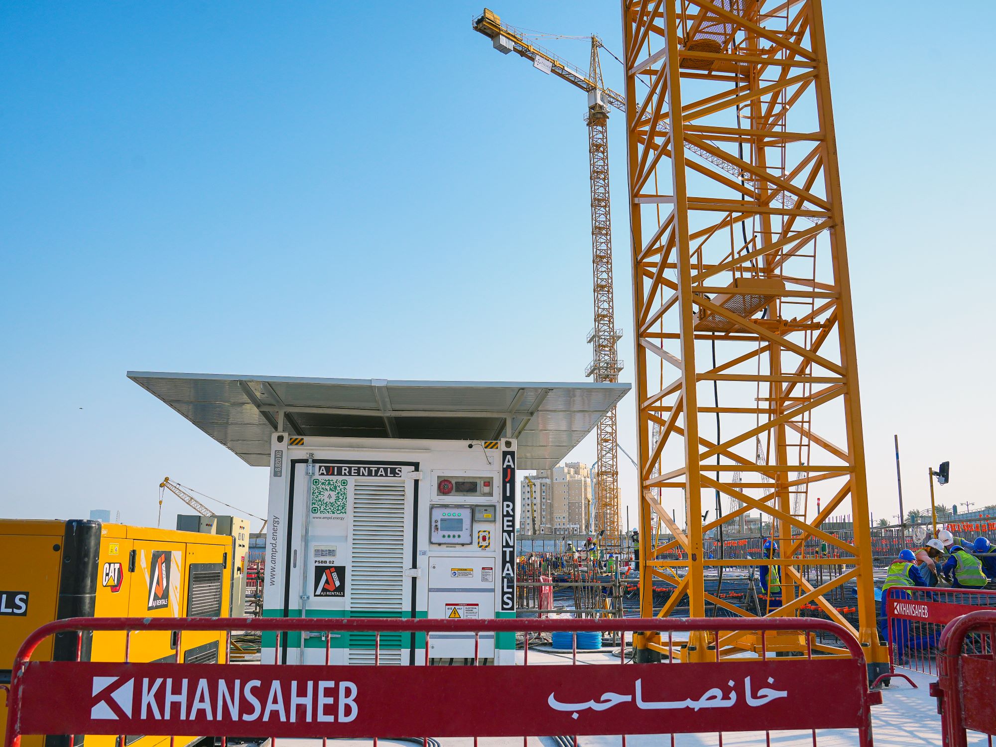Khansaheb collaborates with AJI Rentals and Ampd Energy to adopt Battery Energy Storage Systems in Construction- A first for the Region
