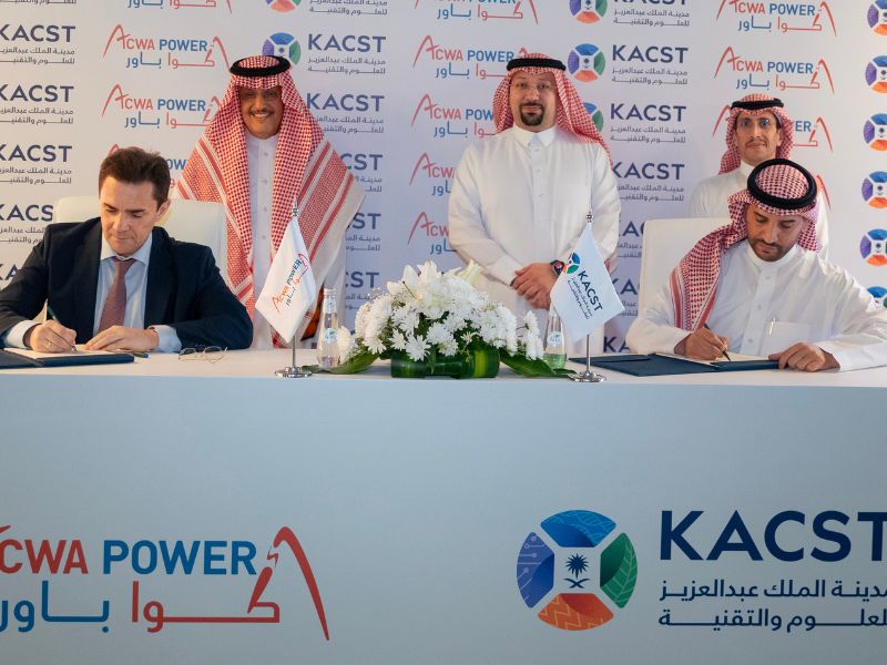 ‘KACST’ and ‘ACWA Power’ Agree To Create A Centre For The Development Of Clean Energy And Water Desalination Technologies