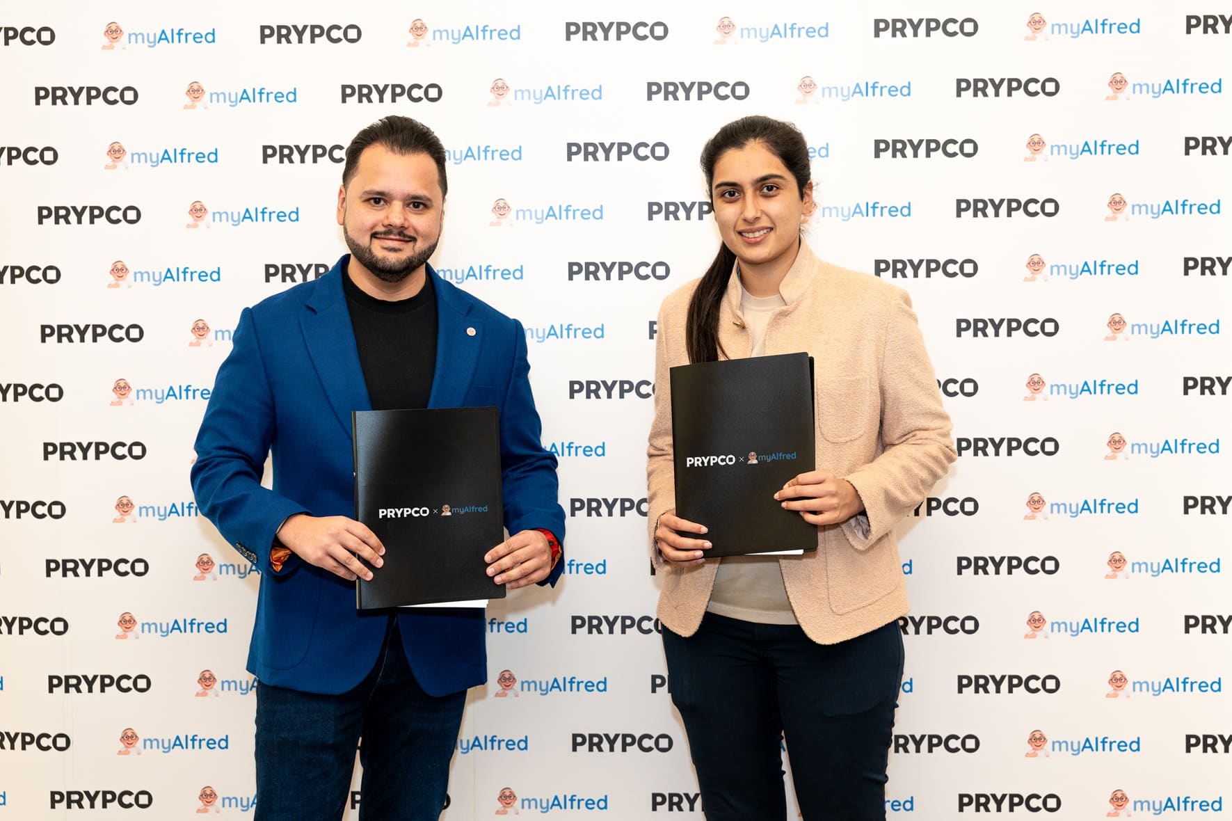 Avinash Babur, Founder & CEO of InsuranceMarket.ae and Amira Sajwani, Founder and CEO of PRYPCO