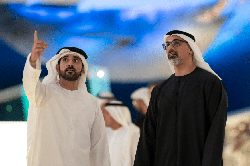 H.H. Sheikh Khaled bin Mohamed bin Zayed Al Nahyan, Crown Prince of Abu Dhabi and Chairman of the Abu Dhabi Executive Council, and H.H. Sheikh Hamdan bin Mohammed bin Rashid Al Maktoum, Crown Prince of Dubai, Deputy Prime Minister, Minister of Defence and Chairman of the Dubai Executive Council